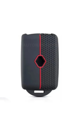 Ren Premium Honeycomb Silicone Key Cover, Black-Red, Compatible with Austral, Megane 4, Talisman, Clio 5 - 2