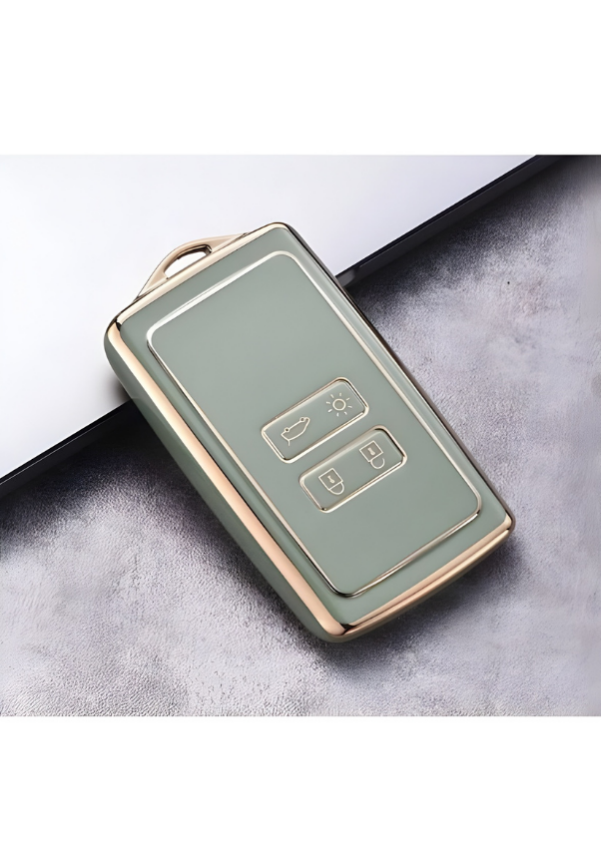 Ren Smart Key Cover, Green-Gold Color, Compatible with Megane 4, Talisman, Clio 5, Kadjar, and Austral, Nano Protection, Premium Design - 1