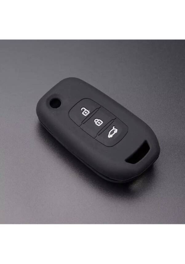Ren Key Cover 3 Buttons Silicone Protective Case Black Compatible with Ren Megane 4, Clio 5, and Koleos - 2