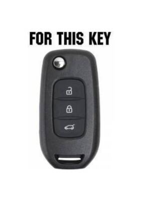 Ren Key Cover 3 Buttons Silicone Protective Case Black Compatible with Ren Megane 4, Clio 5, and Koleos - 3