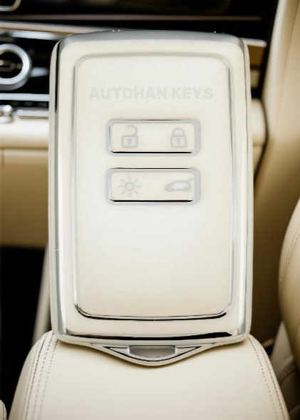 Ren Key Cover 4 Buttons Nano Protection White Silver Compatible with Clio E-Tech, Austral, Megane 4, Talisman, and Clio 5 - 1