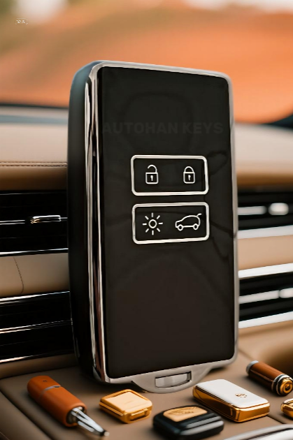 Ren Luxury Key Cover 4 Buttons Black Silver Compatible with Clio E-Tech, Austral, and Megane E-Tech, Talisman models - 3