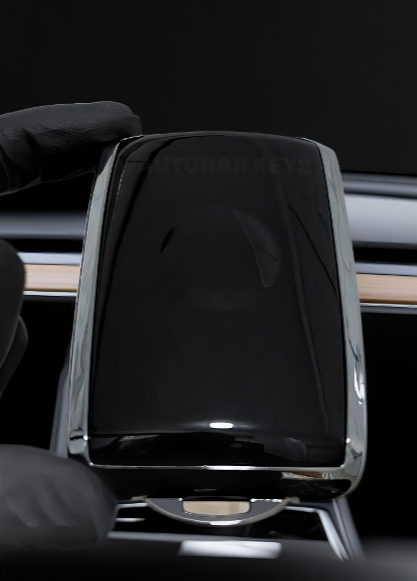 Ren Luxury Key Cover 4 Buttons Black Silver Compatible with Clio E-Tech, Austral, and Megane E-Tech, Talisman models - 2