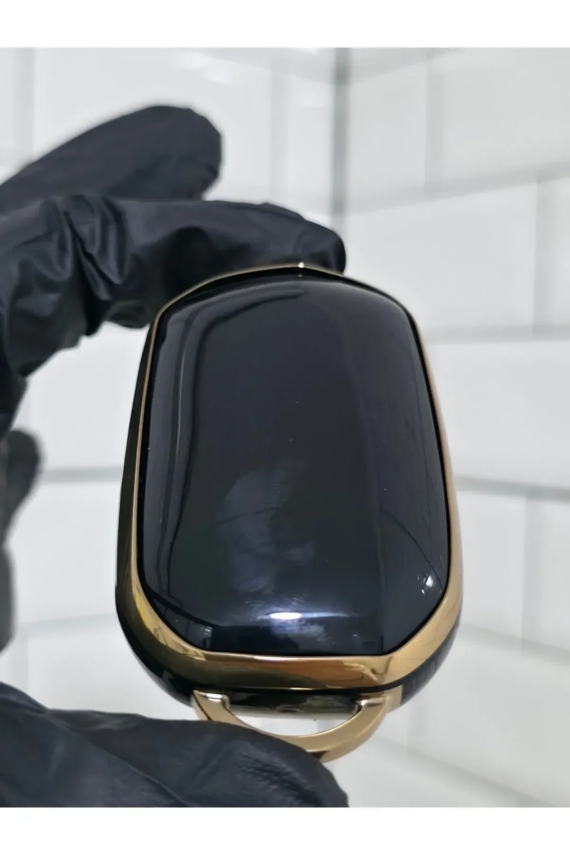 Togg Smart Key Cover 3 Buttons Nano Protection Black Gold Compatible with T10X - 4