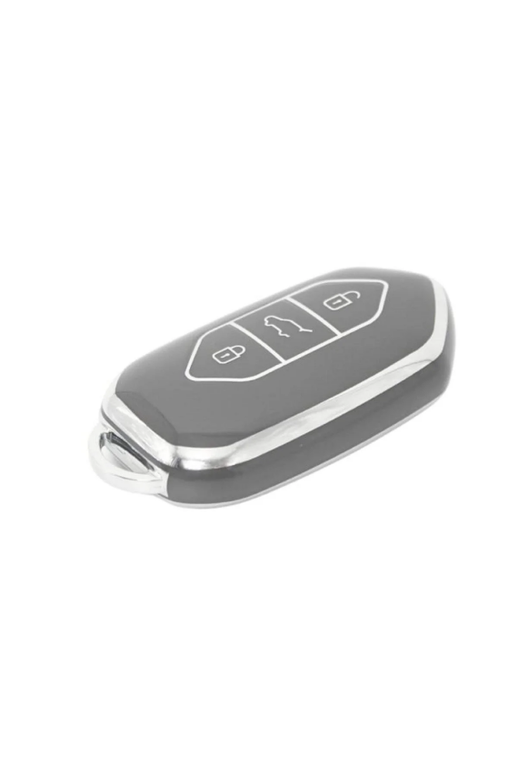 Togg Smart Key Cover 3 Buttons Nano Protection Gray Silver Compatible with T10X - 4