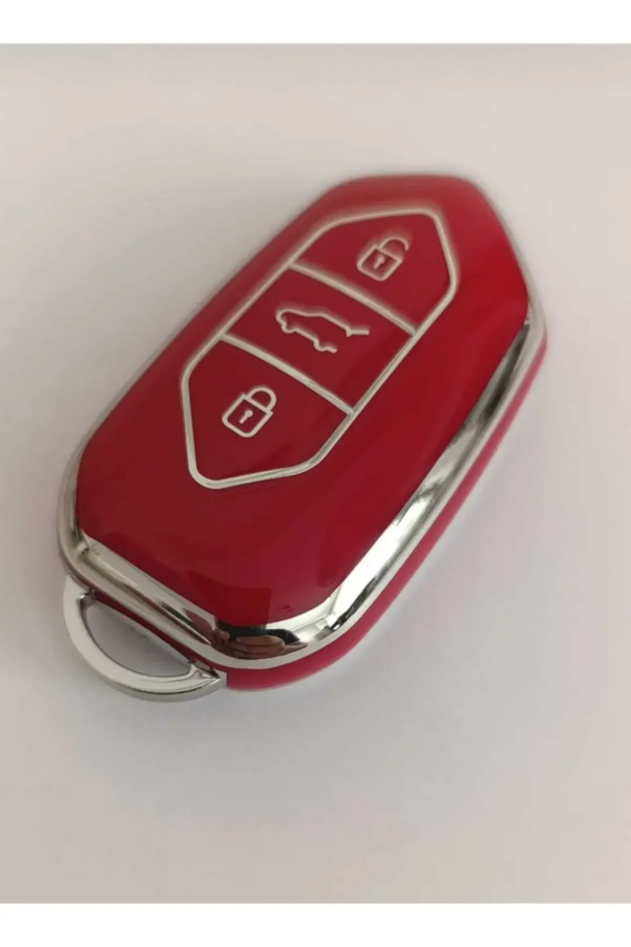 Togg Smart Key Cover 3 Buttons Nano Protection Red Silver Compatible with T10X - 3