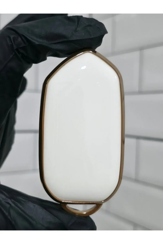 Togg Smart Key Cover 3 Buttons Nano Protection White Gold Compatible with T10X - 5