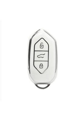 Togg Smart Key Cover 3 Buttons Nano Protection White Silver Compatible with T10X - Togg