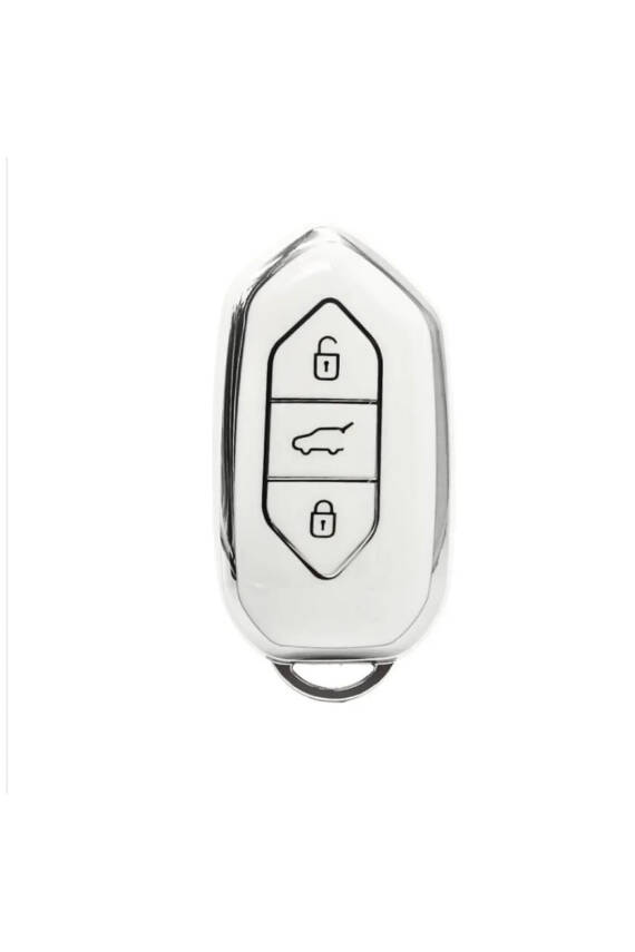 Togg Smart Key Cover 3 Buttons Nano Protection White Silver Compatible with T10X - 1
