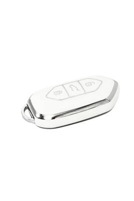 Togg Smart Key Cover 3 Buttons Nano Protection White Silver Compatible with T10X - 2
