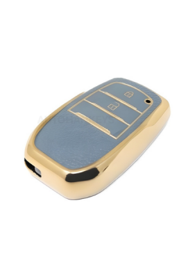 Toyota Hilux Luxury Gray Gold Smart Key Protective Case – 2 Button Design, Compatible with 2023-2024 Models - 2