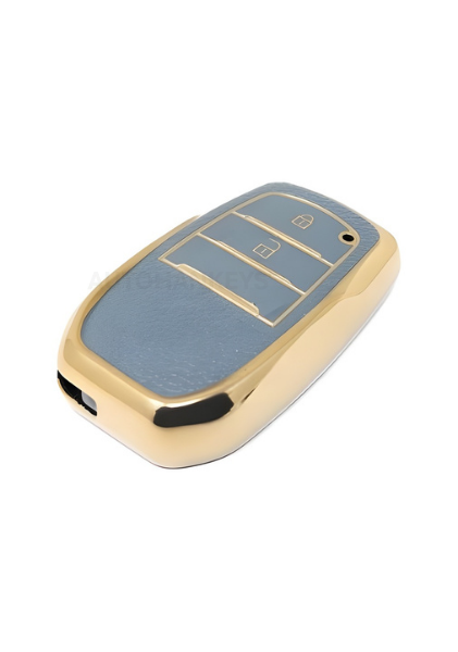 Toyota Hilux Luxury Gray Gold Smart Key Protective Case – 2 Button Design, Compatible with 2023-2024 Models - 2