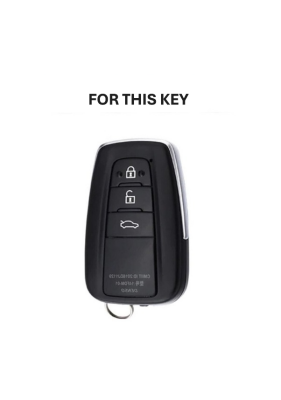 Toyota Luxury Black Gold Nano Key Cover Compatible with C-HR, Corolla, RAV4, and Land Cruiser — 3 Button Non-Folding Model - 2