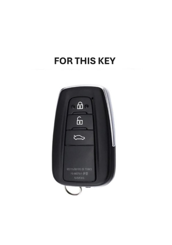 Toyota Luxury Black Gold Nano Key Cover Compatible with C-HR, Corolla, RAV4, and Land Cruiser — 3 Button Non-Folding Model - 2