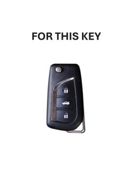 Toyota Luxury Key Cover Black Gold Compatible with Corolla, Auris, Yaris, Verso, Avensis, Aygo, and Hilux - 2