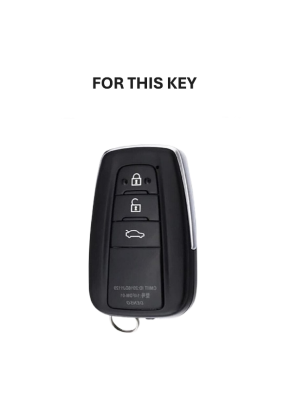 Toyota Luxury Nano Key Cover, White-Gold, 3 Button, Compatible with C-HR, Corolla, RAV4, Land Cruiser, Keyless Design - 2