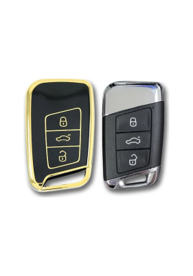 Volkswagen Black Gold Premium Smart Key Protective Case Compatible with Passat B8 Models - 4