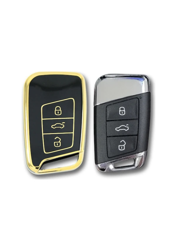 Volkswagen Black Gold Premium Smart Key Protective Case Compatible with Passat B8 Models - 4