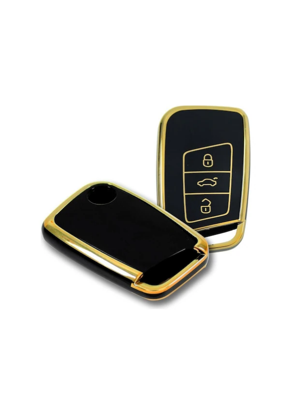 Volkswagen Black Gold Premium Smart Key Protective Case Compatible with Passat B8 Models - 2