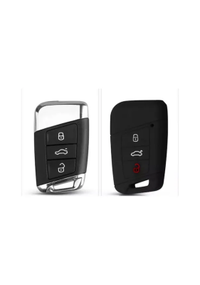 Volkswagen Black Silicone Key Cover For Passat B8, Superb - 2
