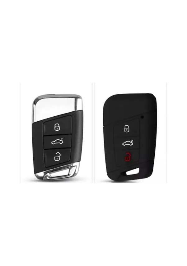 Volkswagen Black Silicone Key Cover For Passat B8, Superb - 2