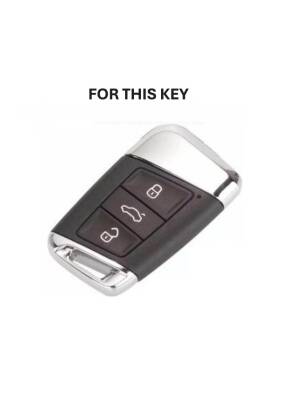 Volkswagen Black Silicone Key Cover For Passat B8, Superb - 3