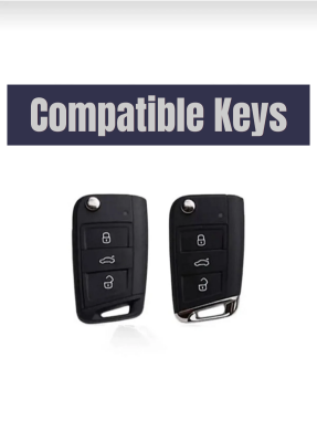 Volkswagen Luxury Nano Key Cover Black Silver Compatible with Golf 7, Golf 7.5, Tiguan, Polo, T-Roc, and T-Cross - 2