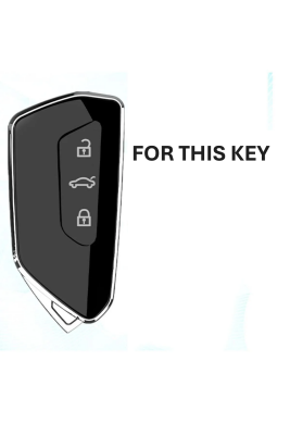 Volkswagen Luxury Smart Key Cover, Black-Gold, Nano Coated, Premium Quality, Compatible with Golf 8 - 2