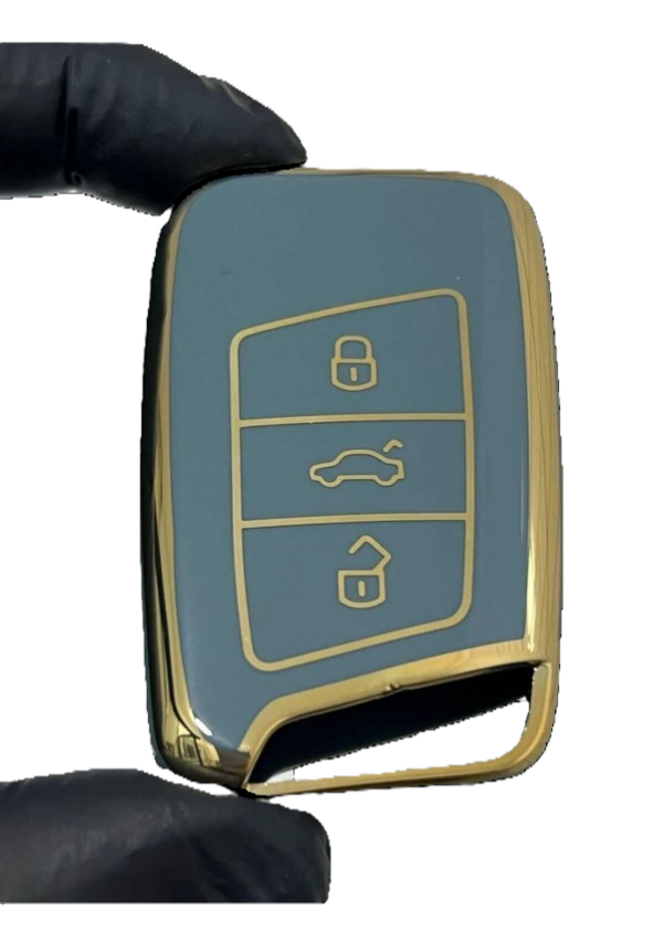 Volkswagen Passat B8 Smart Key Cover, Grey-Gold Nano Design, Premium Key Protector - 2