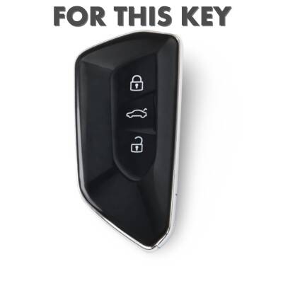 Volkswagen Premium Silicone Key Cover Black Red Compatible with Golf 8 - 2