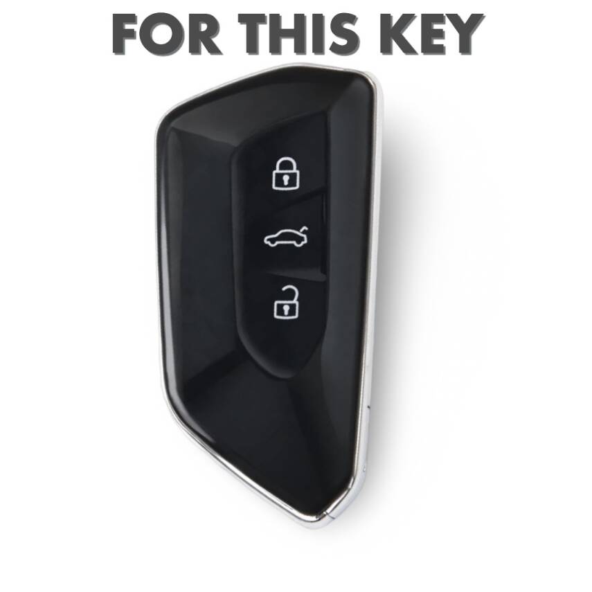 Volkswagen Premium Silicone Key Cover Black Red Compatible with Golf 8 - 2